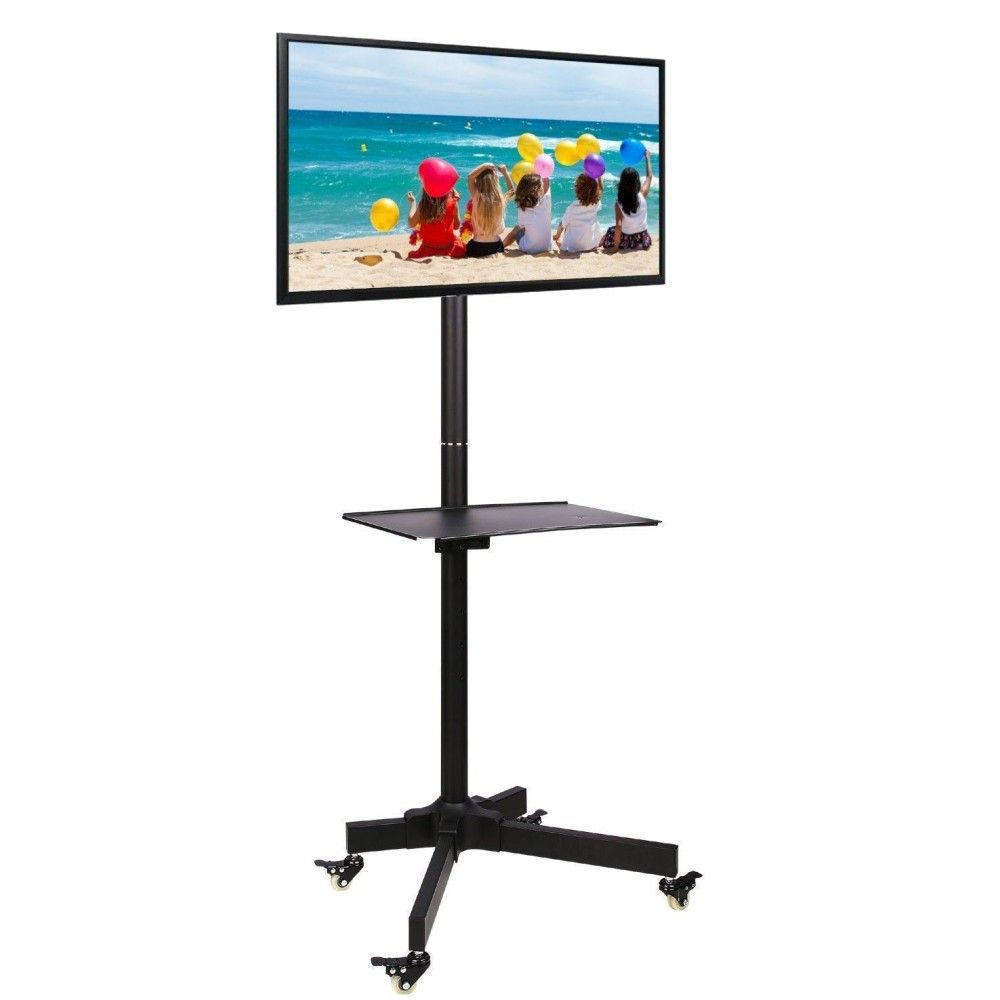 TECHLY  Trolley Floor Stand LCD/LED/Plasma TV Stand 19"-37" Black