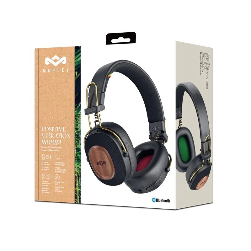 Marley Positive Vibration Riddim Bluetooth Headset Rasta