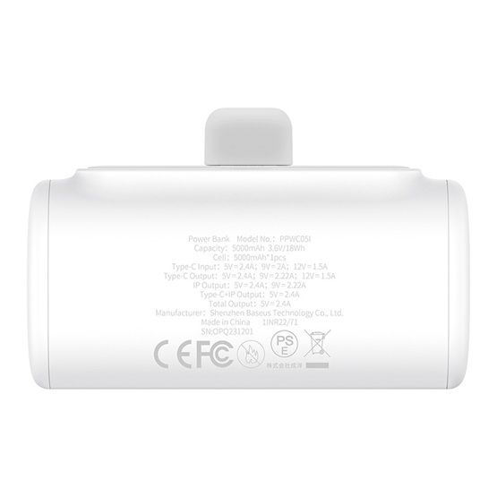Baseus Compact 20W iPhone 5000mAh PowerBank White