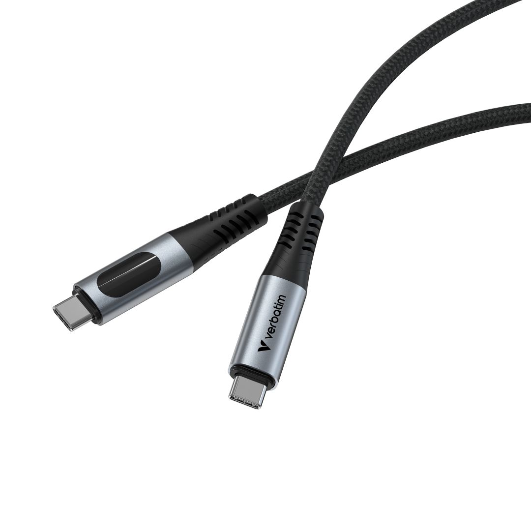 Verbatim Sync & Charge USB4 with Power Display USB-C/USB-C 240W Cable 1,2m Black