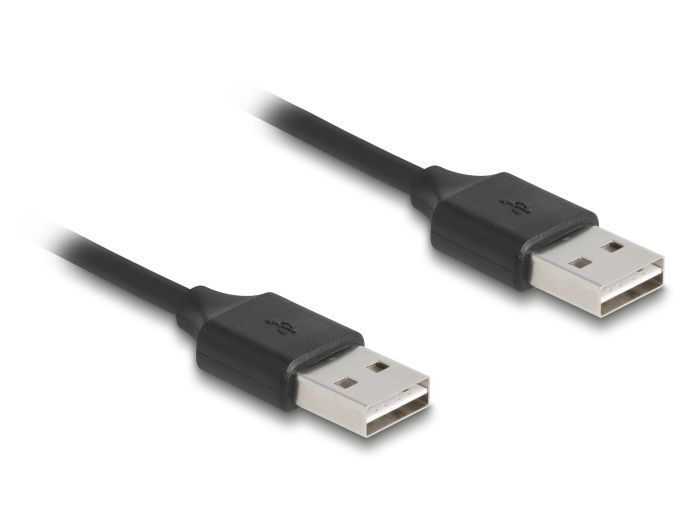 DeLock Coiled Cable EASY-USB 2.0 Type-A male to EASY-USB Type-A male 0.5 m to 0,8m Black
