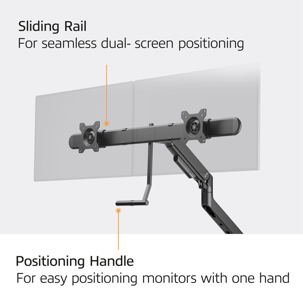 ACT AC8344 Dual Monitor Arm Office Premium with Gas Spring Crossbar