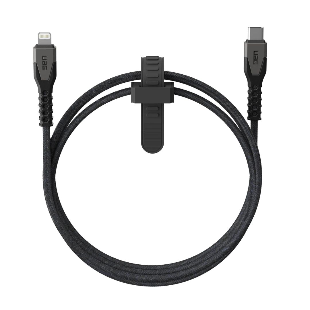 UAG Rugged Kevlar Cable USB-C - Lightning 1,5m Black/Grey