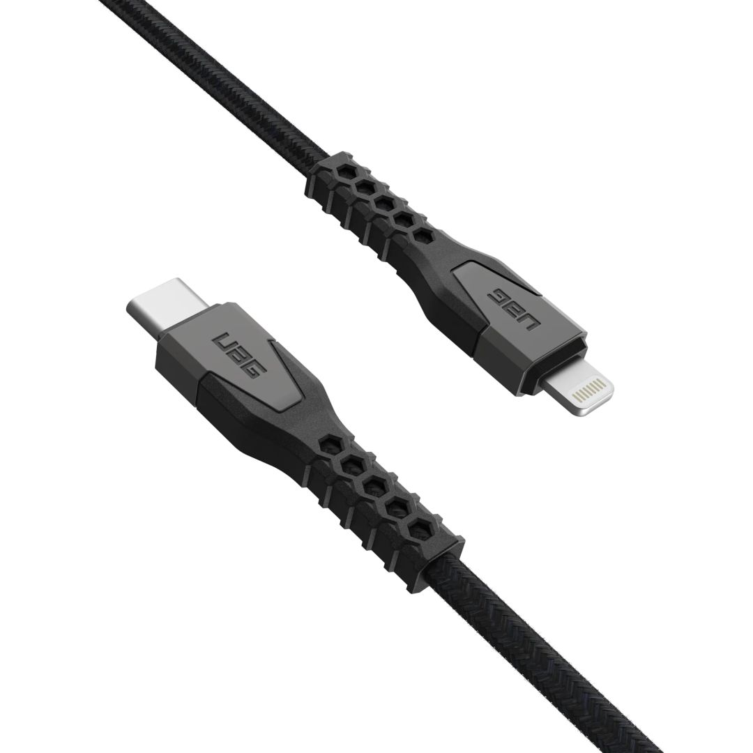 UAG Rugged Kevlar Cable USB-C - Lightning 1,5m Black/Grey
