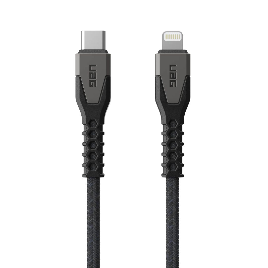 UAG Rugged Kevlar Cable USB-C - Lightning 1,5m Black/Grey
