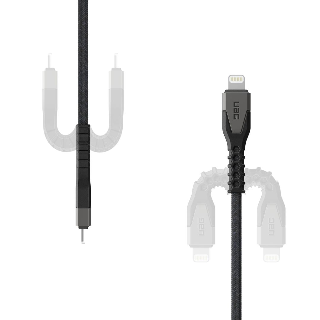 UAG Rugged Kevlar Cable USB-C - Lightning 1,5m Black/Grey