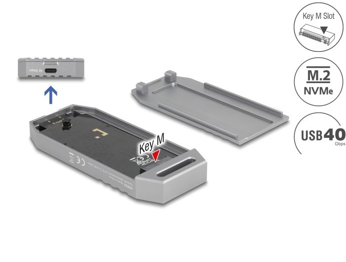 DeLock M.2 NVMe SSD Enclosure USB 40 Gbps tool free