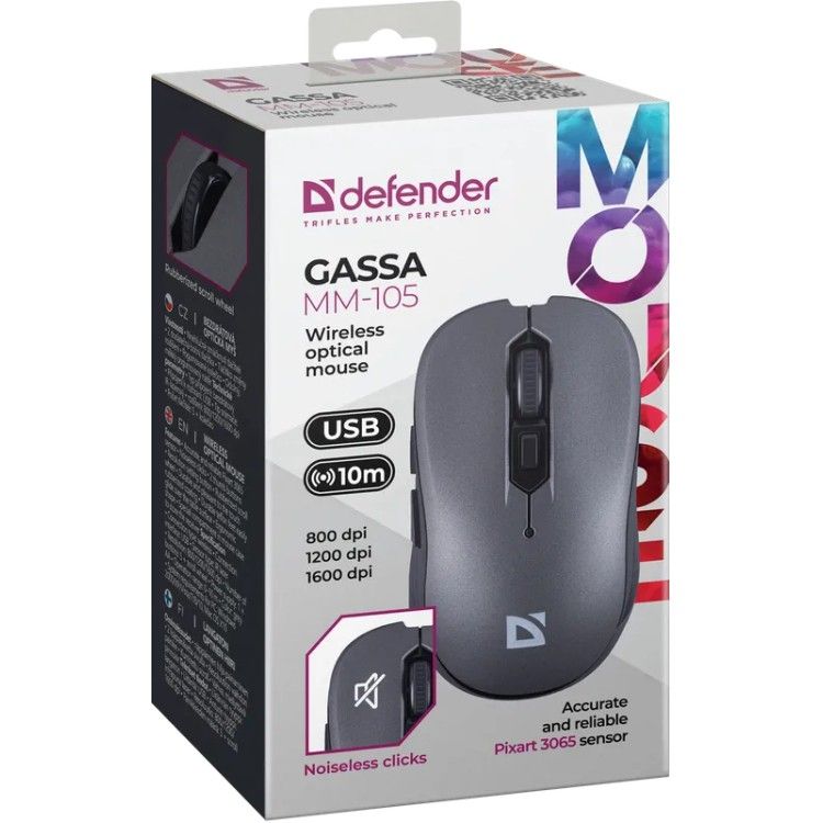 Defender Gassa MM-105 Wireless Mouse Grey