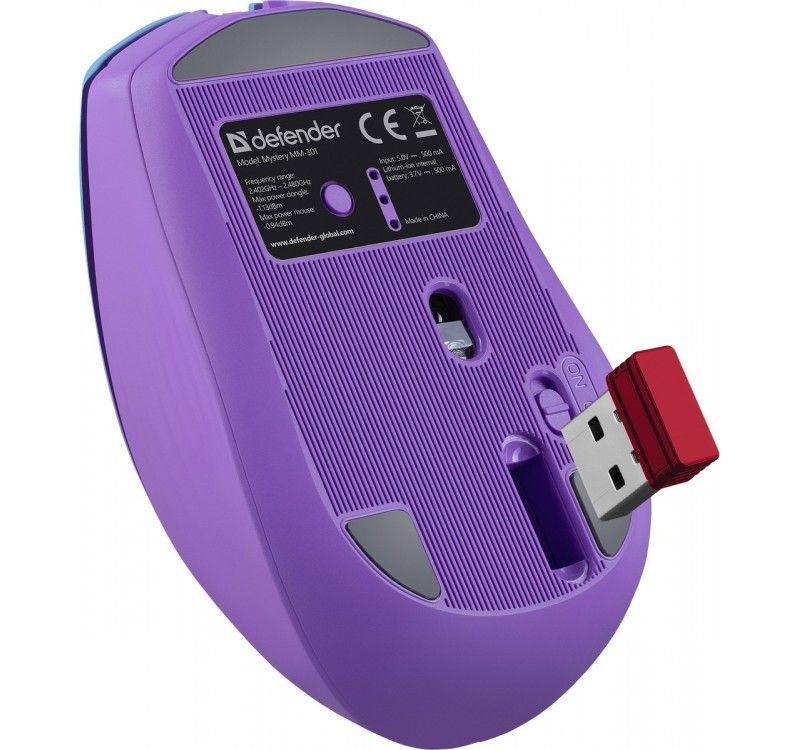 Defender MM-301 Mystery Wireless Bluetooth Mouse Purple