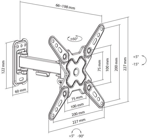 SBOX LCD-221-2 Wall Mount 13"-43" Black