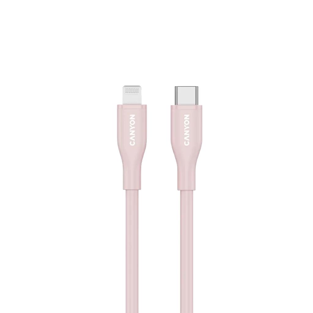 Canyon CNS-CLNM60SC10PS USB-C to Lightning 60W cable 1m Pink