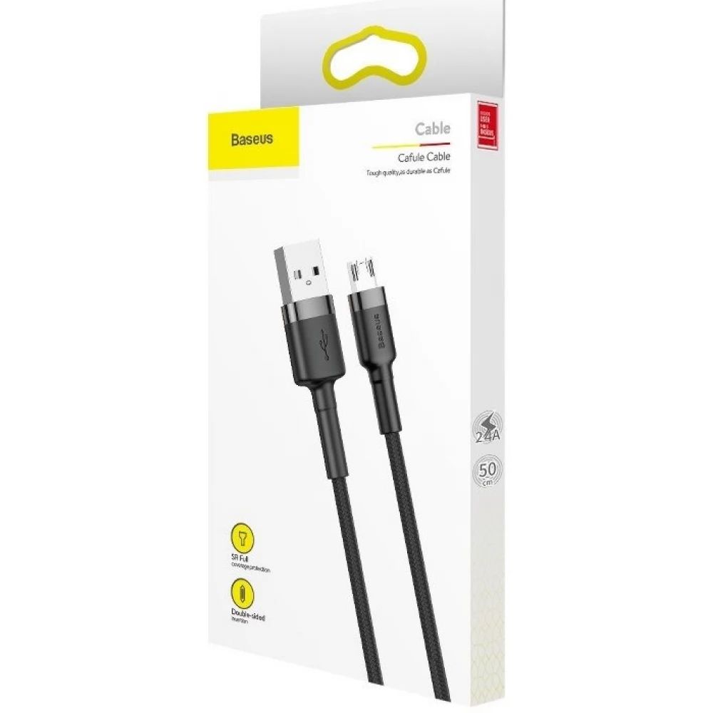 Baseus Cafule USB-Micro USB Cable 0,5m Black/Silver