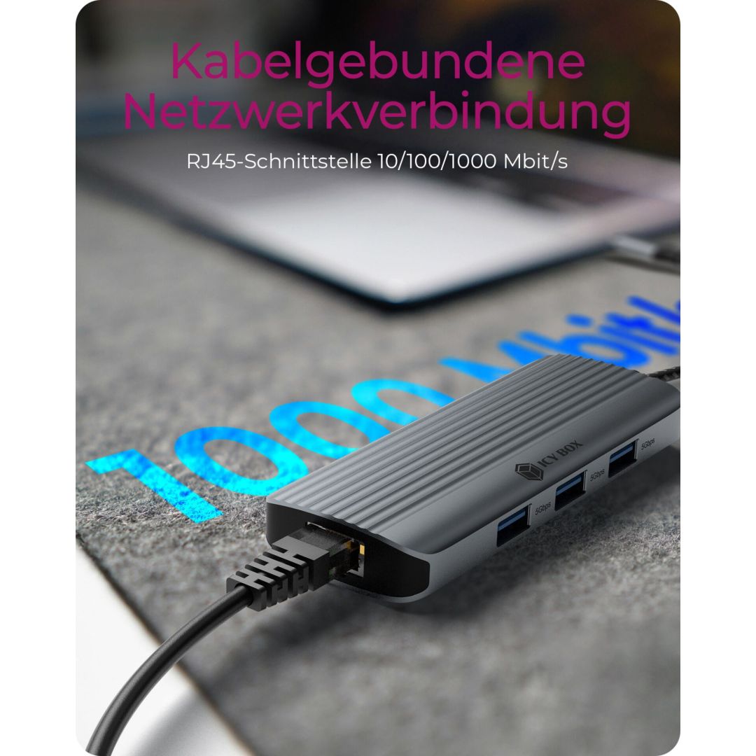 Raidsonic Icy Box IB-DK4034A-CPD 6-in-1 USB Type-C Dock Black