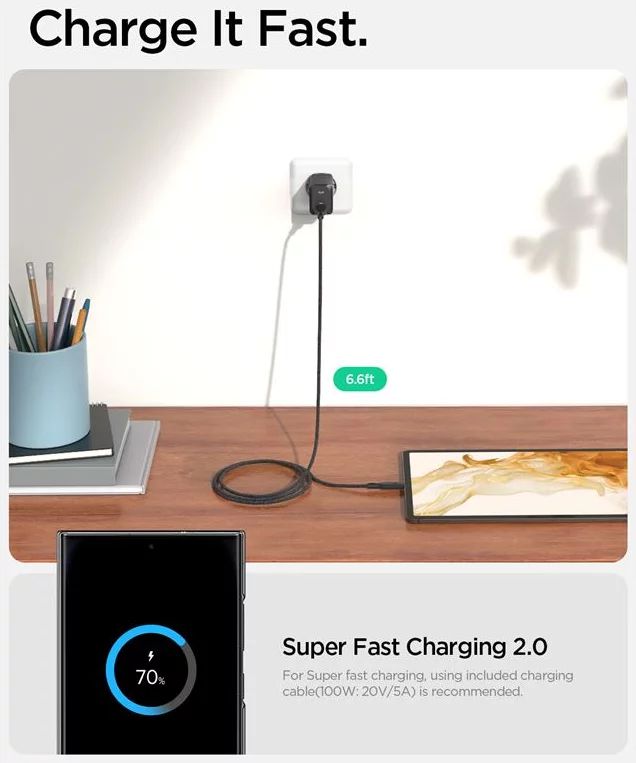 Spigen ArcStation Pro 65W Wall Charger GaN / 1-Port White