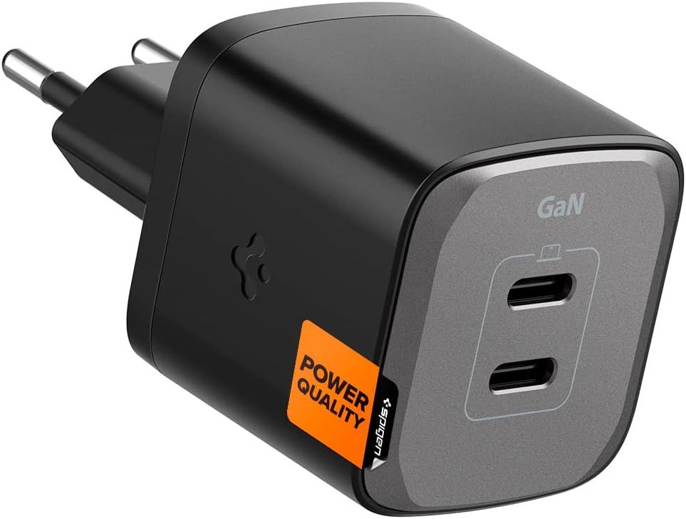 Spigen ArcStation Pro GaN/2-Port/USB-C PD3.0 45W/USB-C PD3.0 45W/Total 45W Black