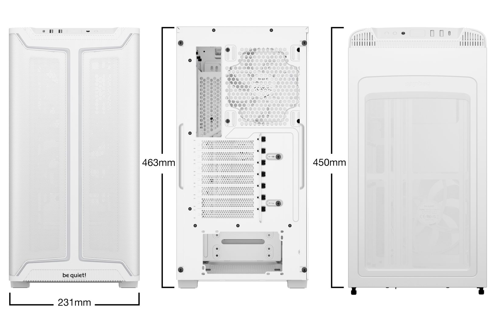 Be quiet! Pure Base 501 DX  Tempered Glass White