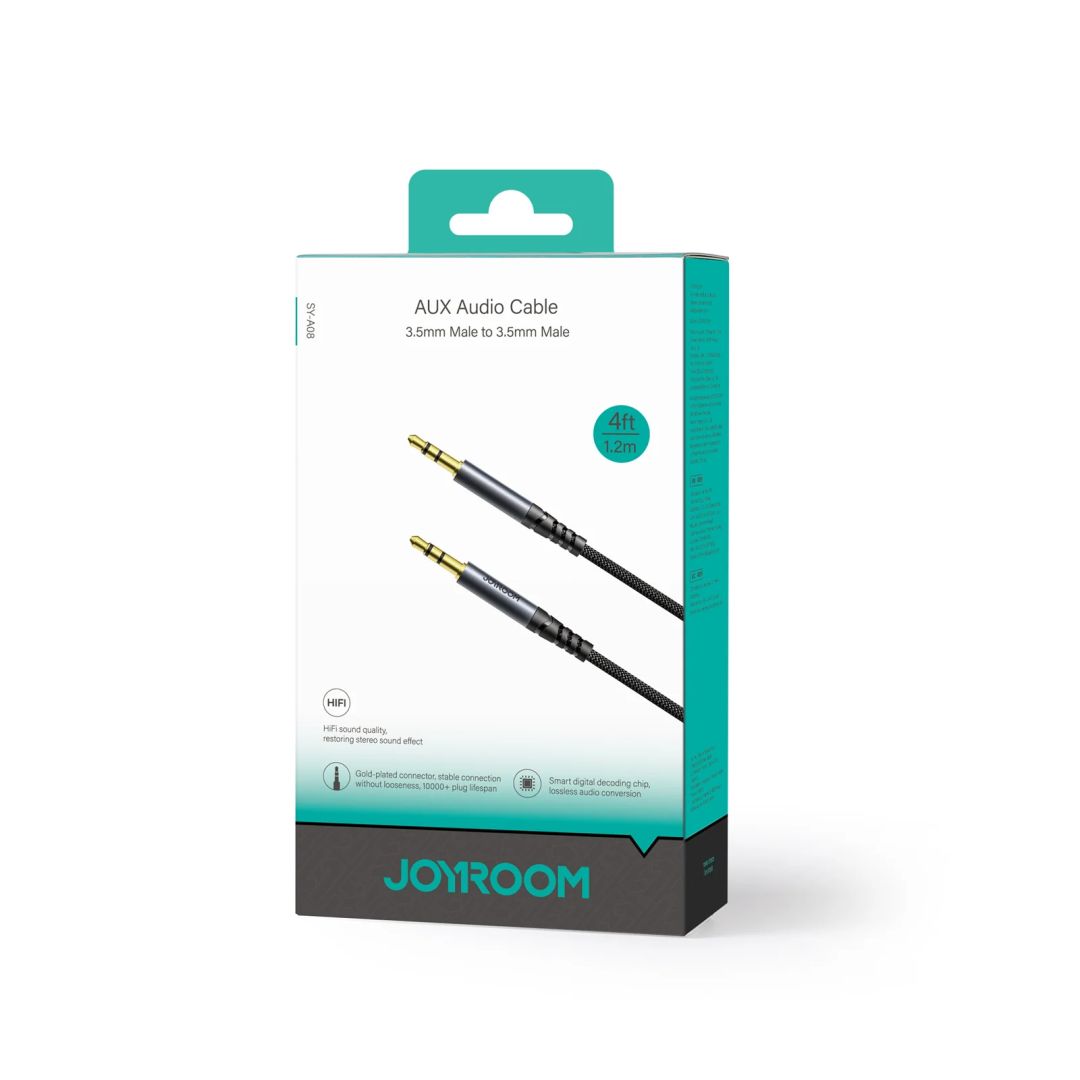 Joyroom SY-A08 AUX stereo audio cable 1,2m Black