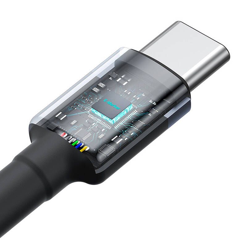 Baseus Cafule USB-C / USB-C adat/töltő kábel 100W 1m Black 2db/csomag
