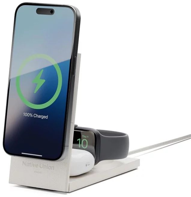 Native Union Rise 3-in-1 Qi2 wireless charger international Sandstone