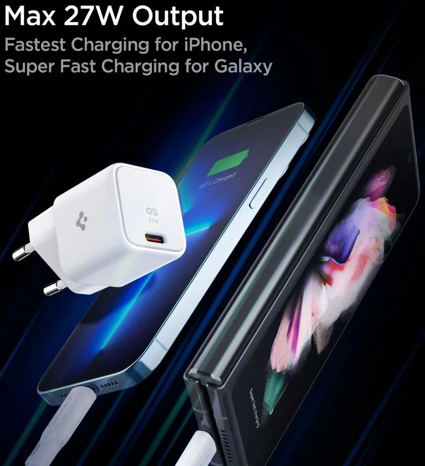 Spigen ArcStation Wall Charger 1-Port/ USB-C PD 27W/PPS 25W Black