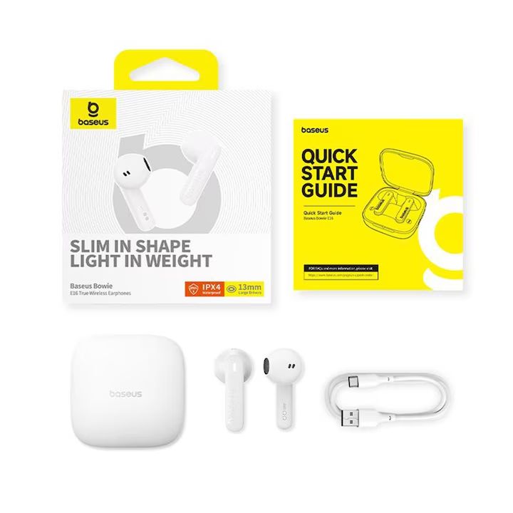 Baseus Bowie E16 Bluetooth Headset White