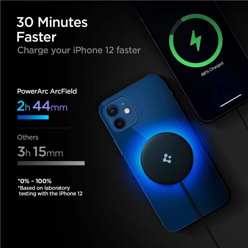 Spigen Power Arc ArcField Magnetic Wireless Charger Fast Charging/7.5W Black