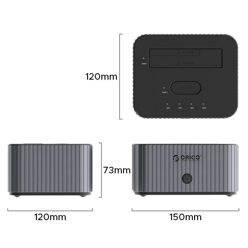 Orico IT28E-C-EU M.2 NVMe + 2,5"/3,5" HDD Docking Station Silver