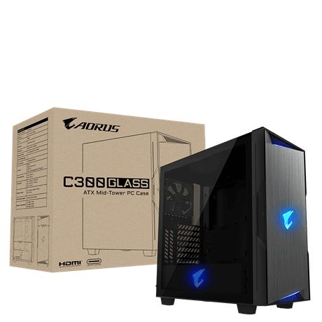 Gigabyte Aorus C300 Glass Black