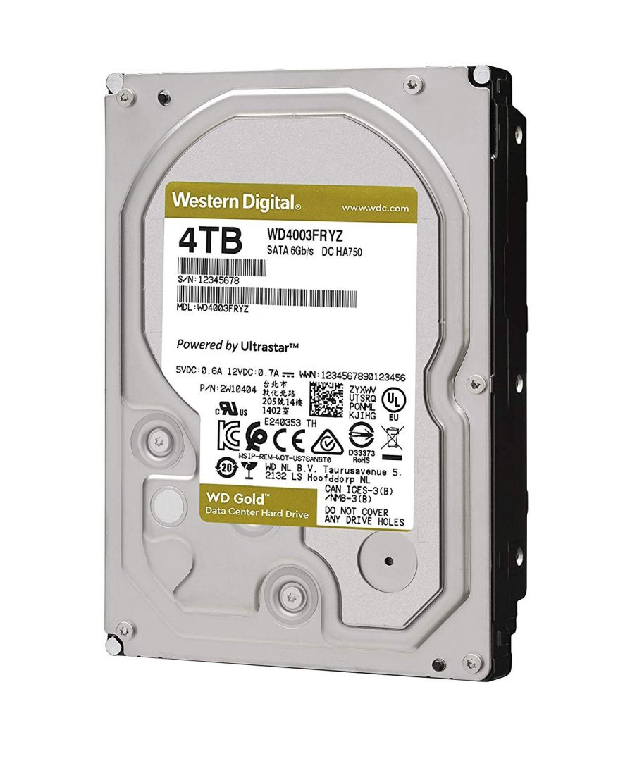 Western Digital 4TB 7200rpm SATA-600 256MB Gold WD4003FRYZ