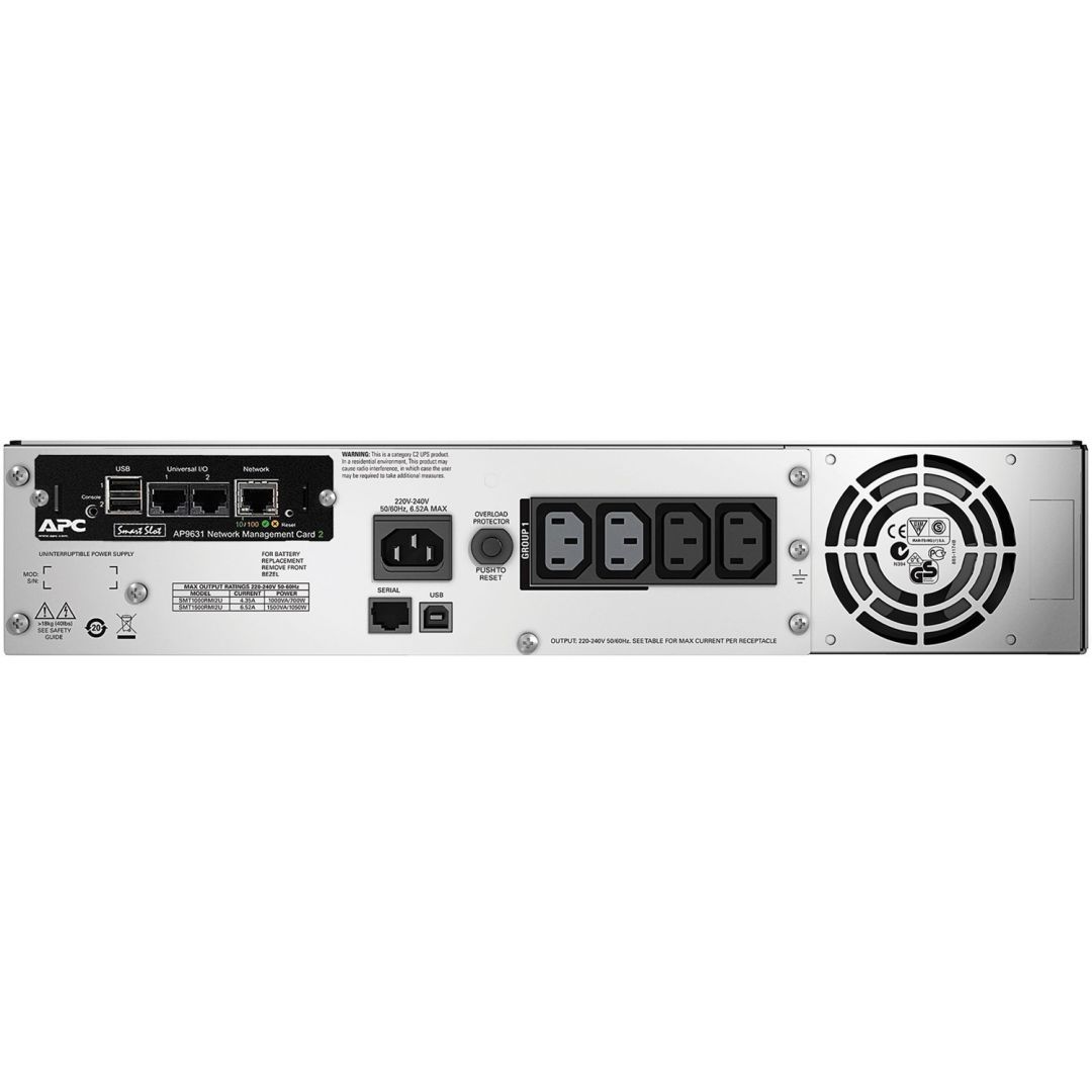 APC Smart-UPS 1500VA LCD RM 2U 230V hálózati kártyával
